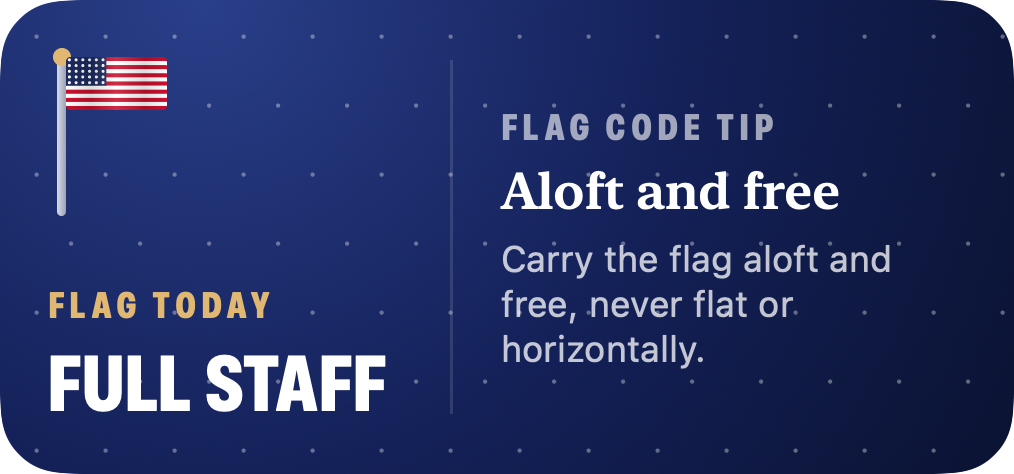 Patriot’s Flag Today widget with a flag display tip